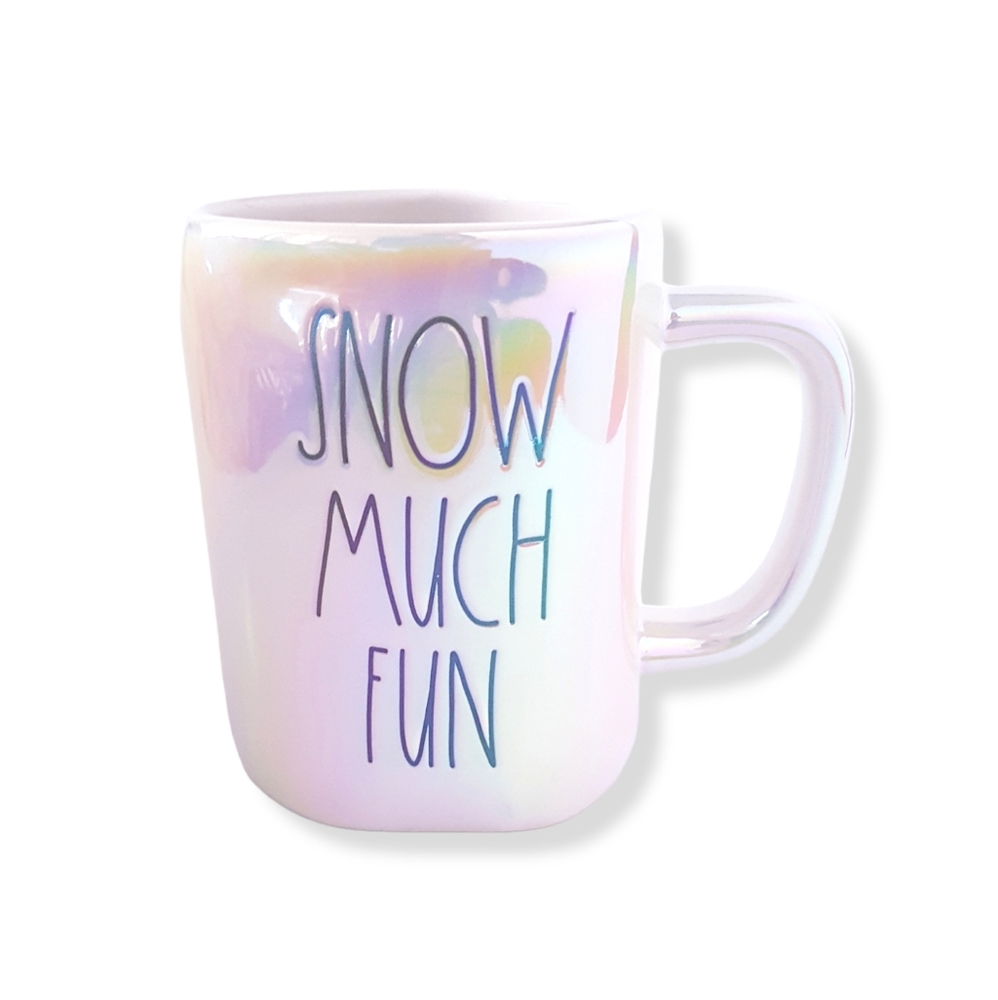 RAE DUNN Iridescent "SNOW MUCH FUN" Oversized Mug